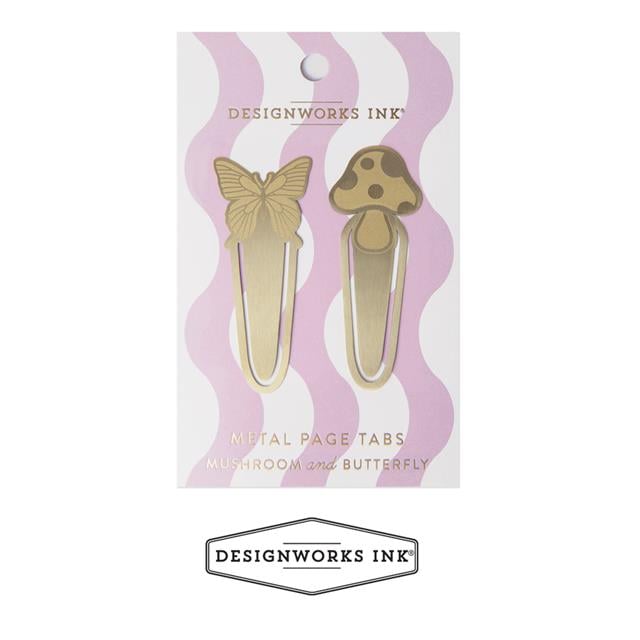 Designworks İKili Metal Kitap Ayracı Seti Mushrooms + Butterfly
