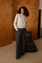 Diagonal-Yandan Cepli Kargo Pantolon (Koyu Gri)-PANTOLON-2-Milagron.com