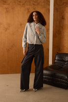 Diagonal-Yandan Cepli Kargo Pantolon (Koyu Gri)-PANTOLON-4-Milagron.com