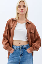 Diagonal-Arkadan Bağlamalı Gömlek (Kahverengi)-GÖMLEK-1-Milagron.com