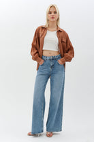 Diagonal-Arkadan Bağlamalı Gömlek (Kahverengi)-GÖMLEK-5-Milagron.com