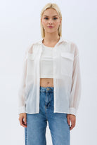 Diagonal-Arkadan Bağlamalı Gömlek (Ekru)-GÖMLEK-7-Milagron.com