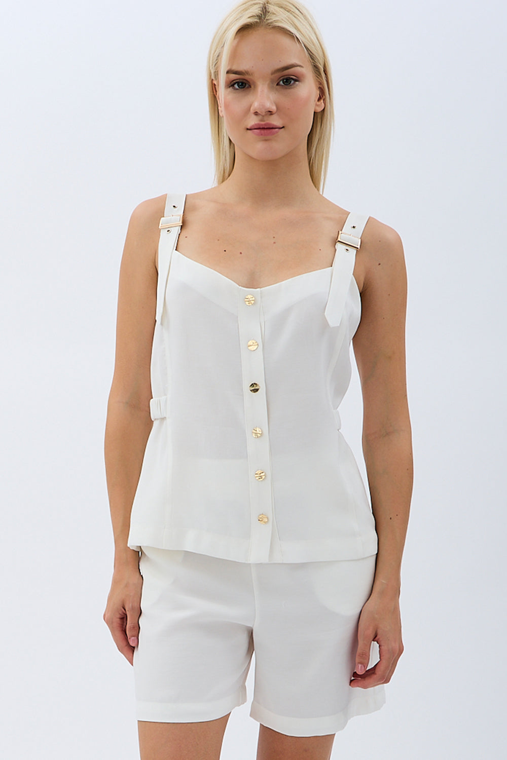 Diagonal-Askıları Tokalı Bluz-Bluz-3-Milagron.com