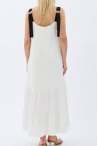 Diagonal-Askılı Maxi Boy Salaş Elbise (Ekru)-ELBİSE-7-Milagron.com
