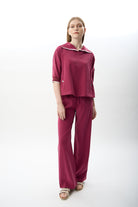 Diagonal-Bağcıklı Düz Paça Pantolon-,-10-Milagron.com