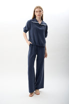 Diagonal-Bağcıklı Düz Paça Pantolon-Pantolon-2-Milagron.com