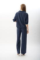 Diagonal-Bağcıklı Düz Paça Pantolon-Pantolon-3-Milagron.com