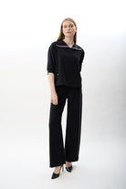 Diagonal-Bağcıklı Düz Paça Pantolon-Pantolon-5-Milagron.com