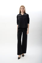 Diagonal-Bağcıklı Düz Paça Pantolon-Pantolon-6-Milagron.com