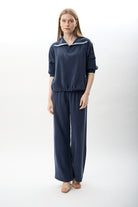 Diagonal-Bağcıklı Düz Paça Pantolon-Pantolon-6-Milagron.com