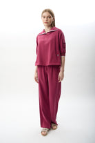 Diagonal-Bağcıklı Düz Paça Pantolon-Pantolon-7-Milagron.com