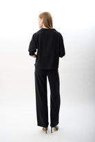 Diagonal-Bağcıklı Düz Paça Pantolon-Pantolon-7-Milagron.com