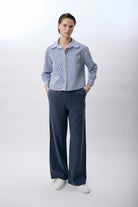 Diagonal-Bağcıklı Rahat Kesim Pantolon-Pantolon-4-Milagron.com