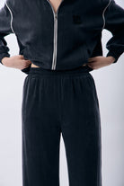 Diagonal-Bağcıklı Rahat Kesim Pantolon-Pantolon-5-Milagron.com