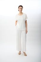 Diagonal-Bağcıklı Rahat Kesim Saten Pantolon-,-6-Milagron.com