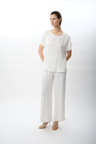 Diagonal-Bağcıklı Rahat Kesim Saten Pantolon-,-7-Milagron.com