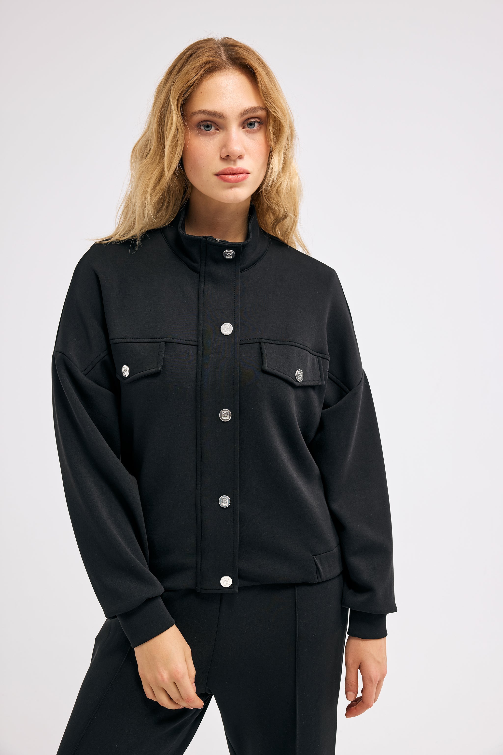 Diagonal-Balıkçı Yaka Ceket-CEKET , Sweatshirt-1-Milagron.com