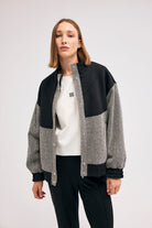 Diagonal-Balıksırtı Desenli Mont (Siyah)-CEKET-1-Milagron.com