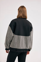 Diagonal-Balıksırtı Desenli Mont (Siyah)-CEKET-4-Milagron.com