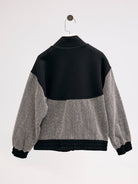 Diagonal-Balıksırtı Desenli Mont (Siyah)-CEKET-7-Milagron.com