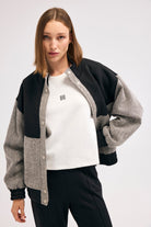 Diagonal-Balıksırtı Desenli Mont (Siyah)-CEKET-8-Milagron.com