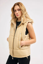 Diagonal-Bej Şişme Yelek-Yelek-1-Milagron.com