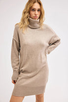 Diagonal-Bej Triko Elbise-Elbise-4-Milagron.com