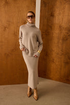 Diagonal-Bej Triko Etek-Etek-1-Milagron.com