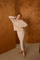 Diagonal-Bej Triko Etek-Etek-2-Milagron.com