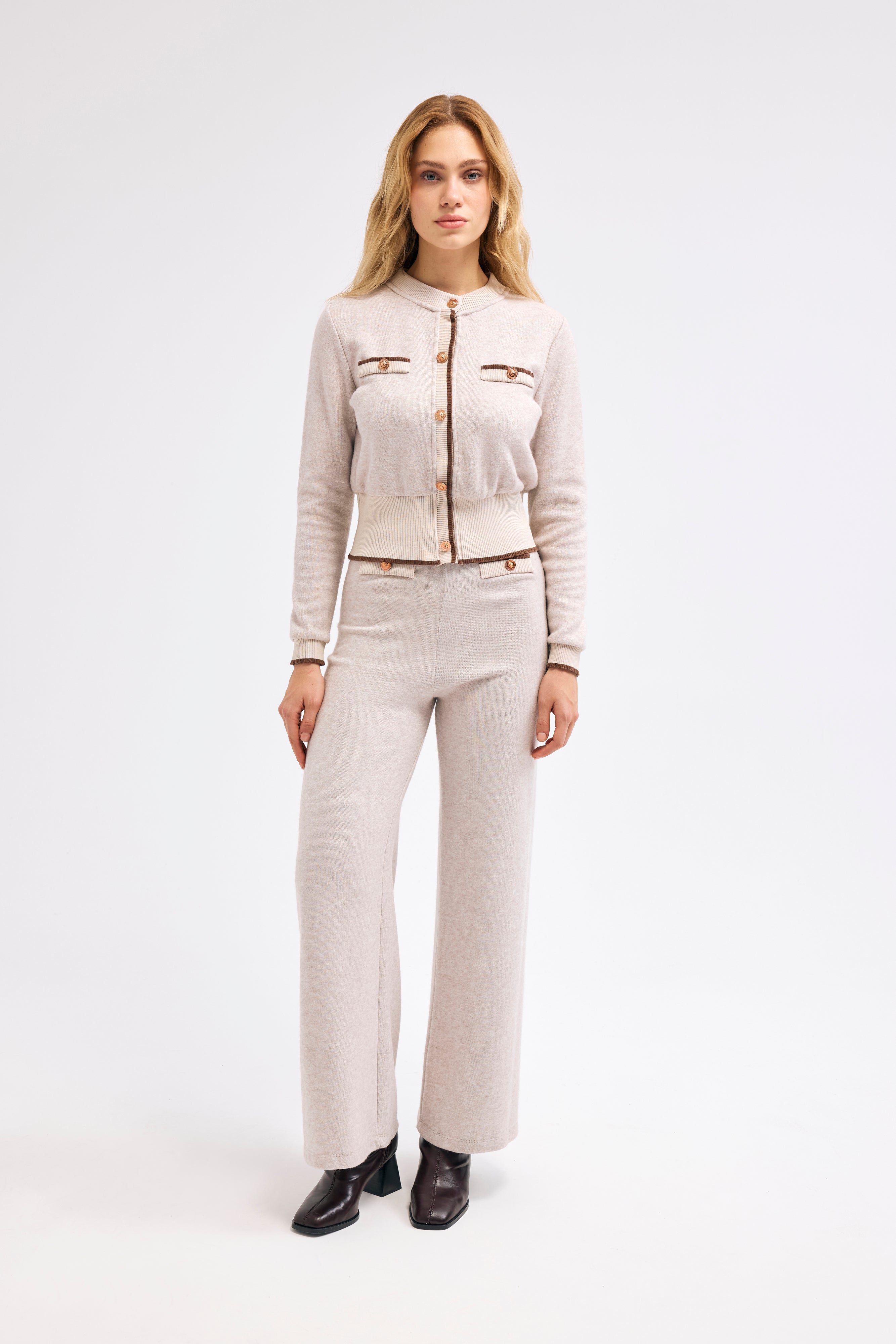 Diagonal-Triko Takım (Bej)-TAKIM-6-Milagron.com