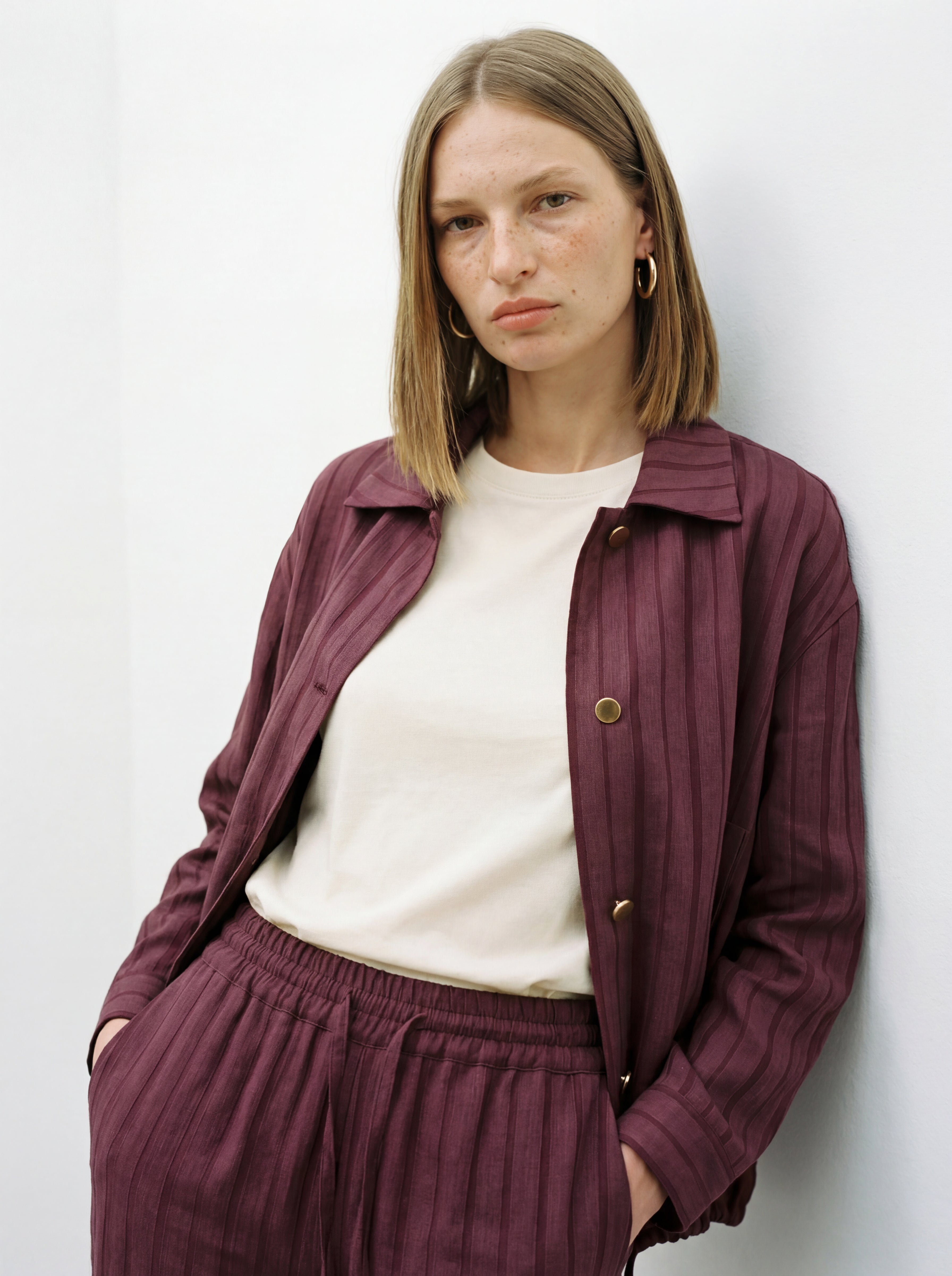 Beli Ayarlanabilir Bomber Ceket Bordo