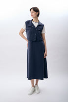 Diagonal-Bisiklet Yaka Kısa Kollu Elbise-Elbise-7-Milagron.com