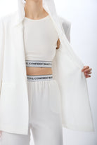 Diagonal-Bisiklet Yaka Kolsuz Crop Bluz-Bluz-3-Milagron.com