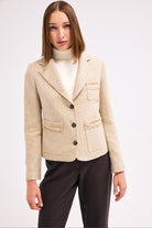 Diagonal-Blazer Bej Ceket-Ceket-1-Milagron.com