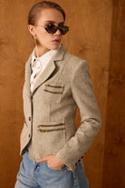 Diagonal-Blazer Kahverengi Ceket-Ceket-1-Milagron.com