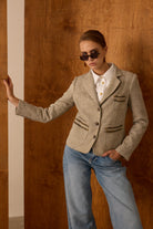 Diagonal-Blazer Kahverengi Ceket-Ceket-4-Milagron.com