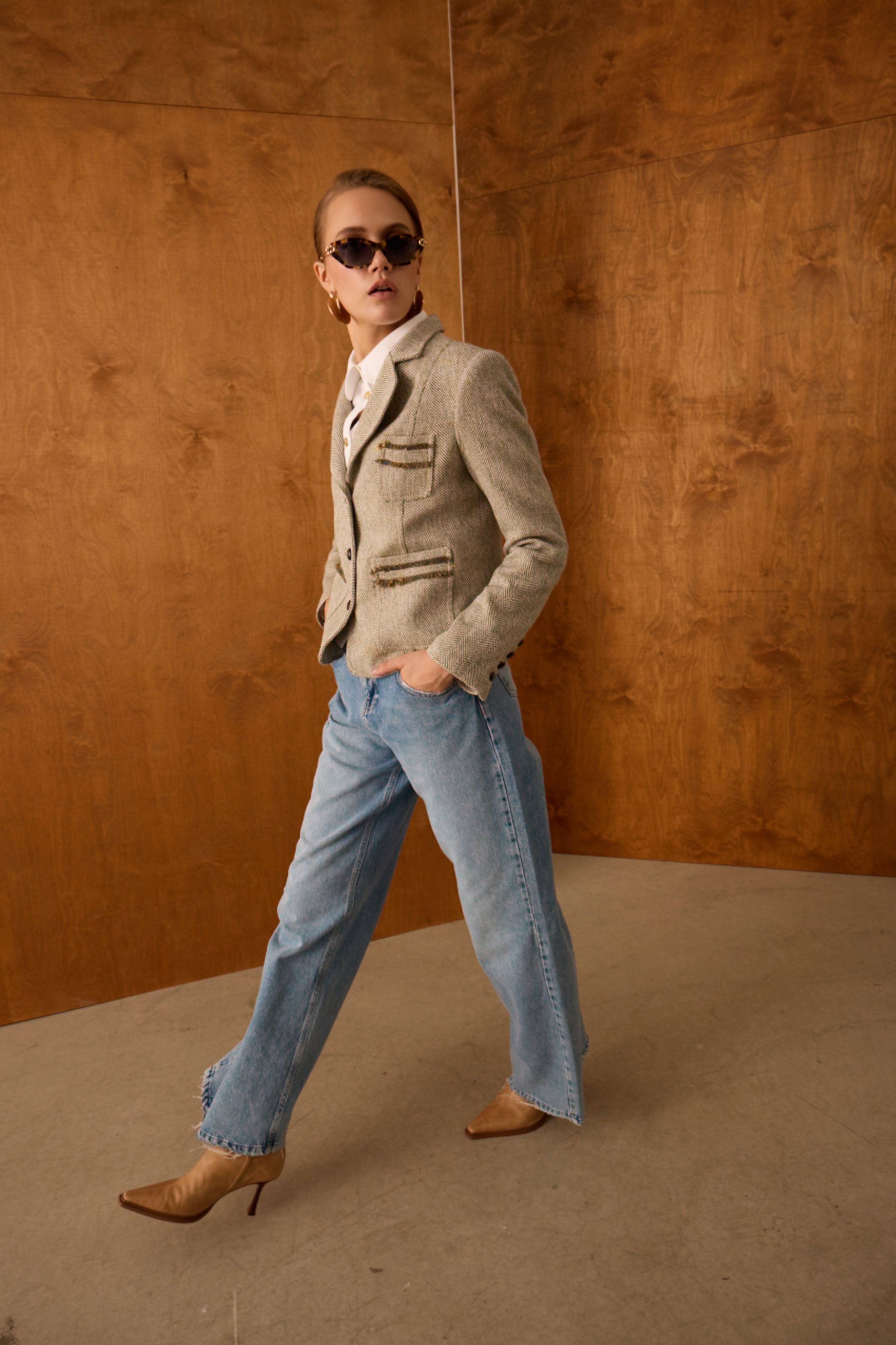 Diagonal-Blazer Kahverengi Ceket-Ceket-6-Milagron.com