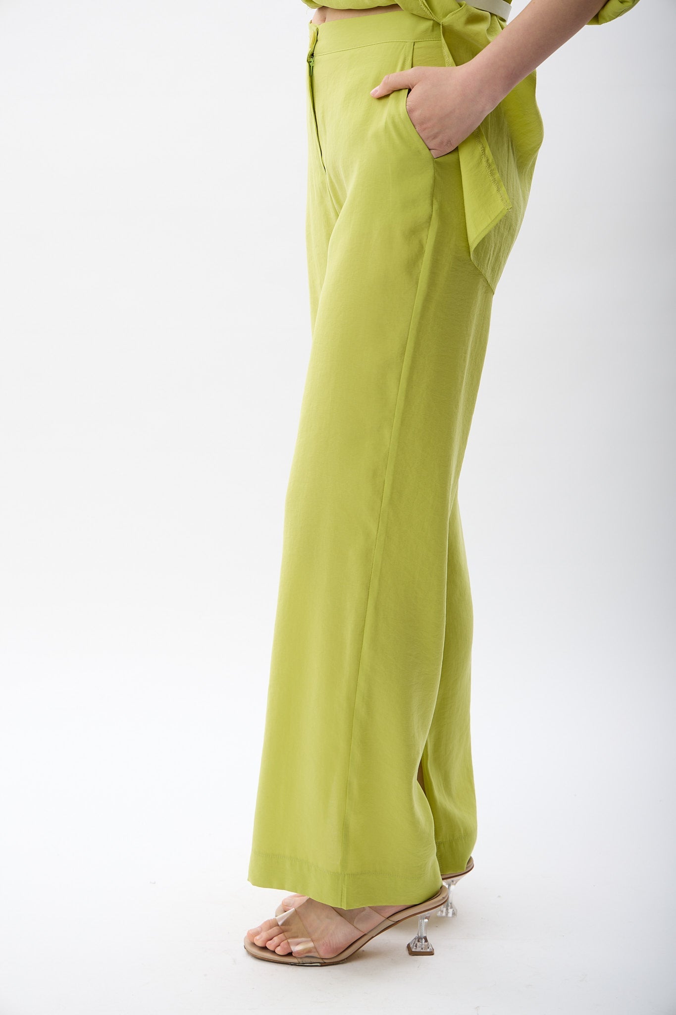 Diagonal-Bol Kesim Pantolon (Yeşil)-TAKIM-10-Milagron.com