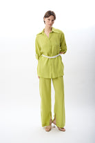 Diagonal-Bol Kesim Pantolon (Yeşil)-TAKIM-13-Milagron.com