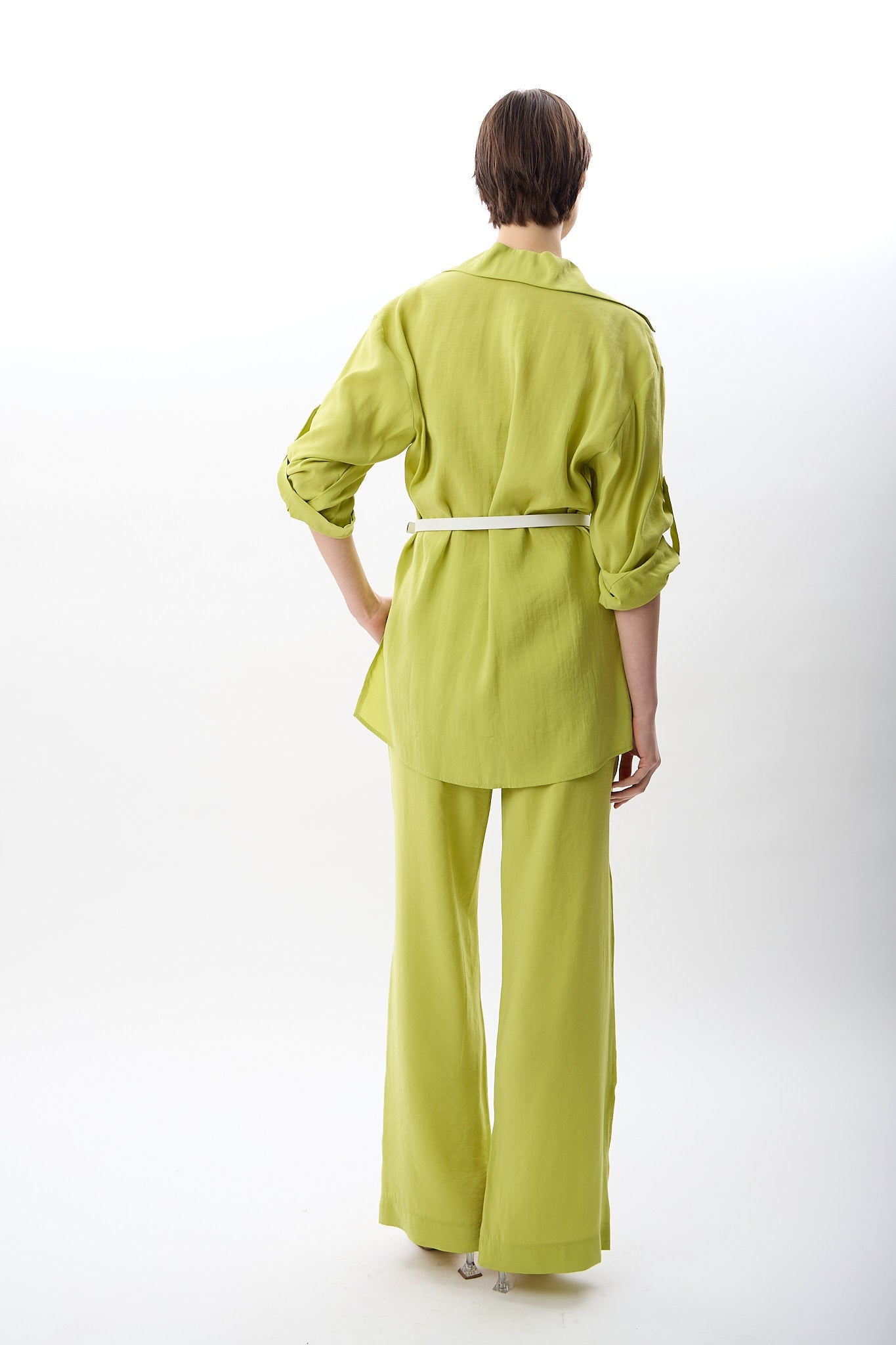 Diagonal-Bol Kesim Pantolon (Yeşil)-TAKIM-14-Milagron.com