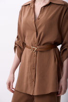 Diagonal-Bol Kesim Pantolon (Kahverengi)-PANTOLON-2-Milagron.com