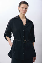 Diagonal-Bol Kesim Pantolon (Siyah)-TAKIM-2-Milagron.com