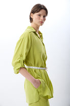 Diagonal-Bol Kesim Pantolon (Yeşil)-TAKIM-2-Milagron.com