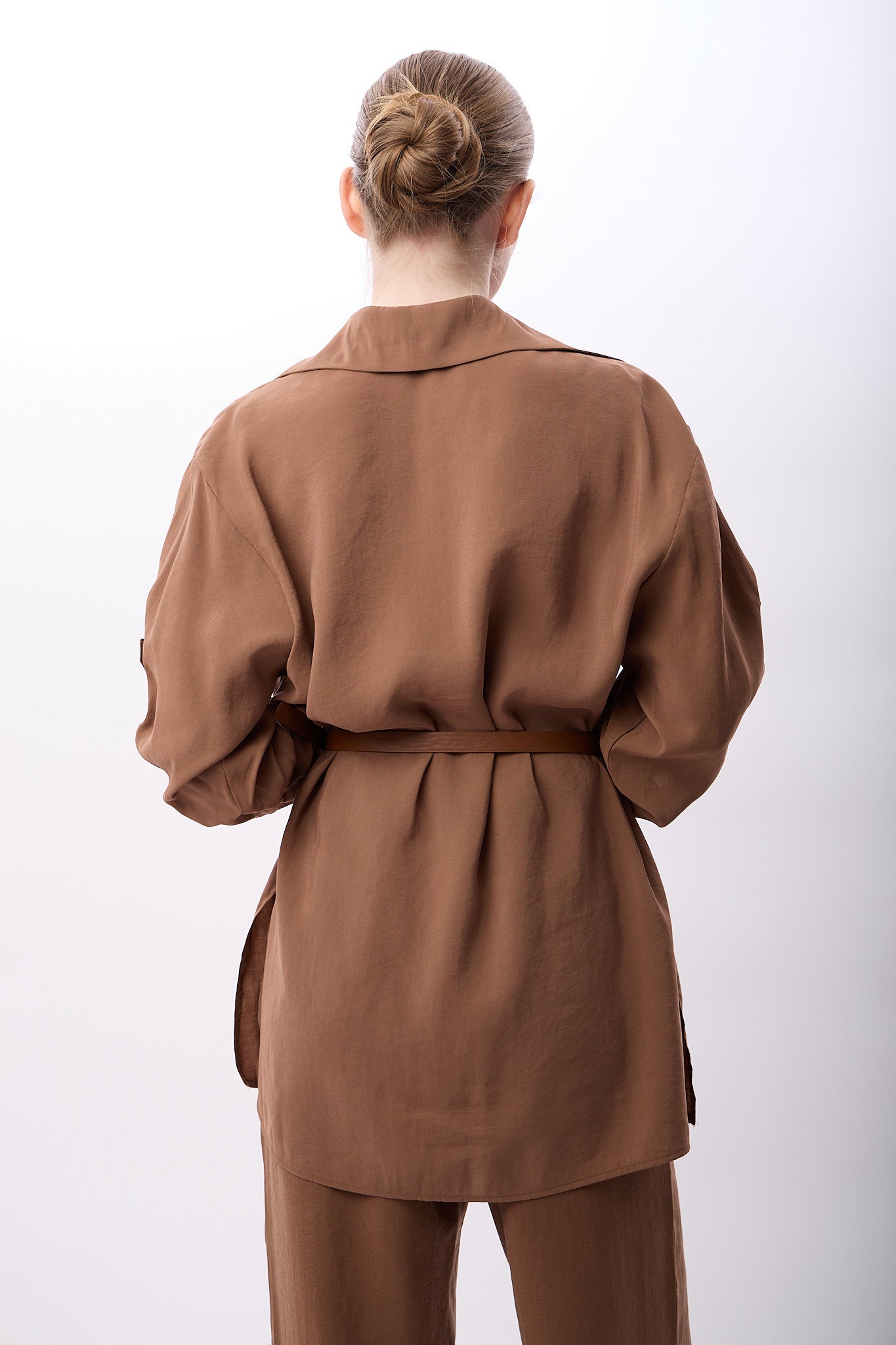 Diagonal-Bol Kesim Pantolon (Kahverengi)-PANTOLON-3-Milagron.com