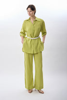 Diagonal-Bol Kesim Pantolon (Yeşil)-TAKIM-3-Milagron.com