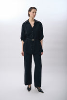 Diagonal-Bol Kesim Pantolon (Siyah)-TAKIM-4-Milagron.com