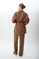 Diagonal-Bol Kesim Pantolon (Kahverengi)-PANTOLON-6-Milagron.com