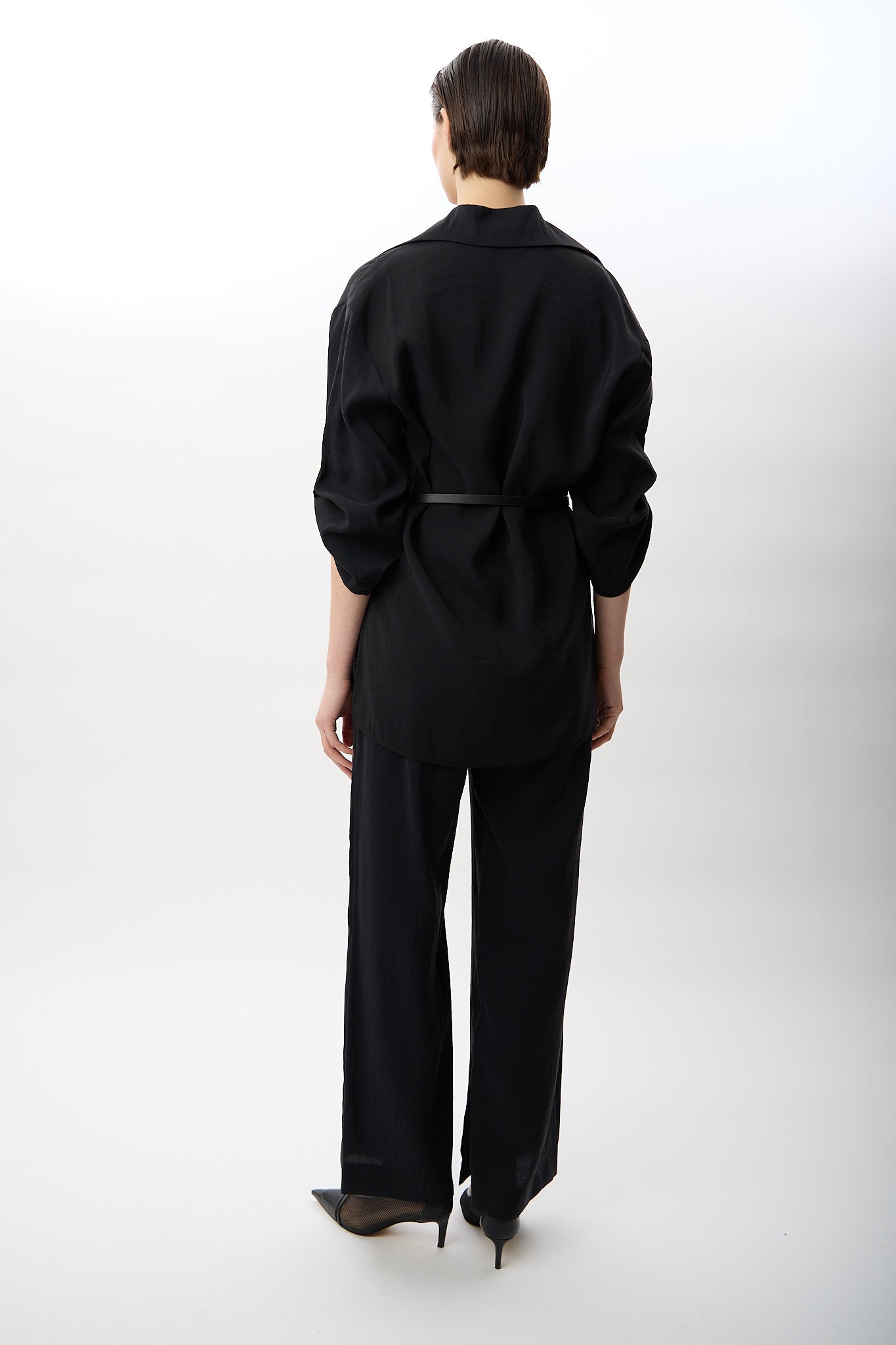 Diagonal-Bol Kesim Pantolon (Siyah)-TAKIM-8-Milagron.com