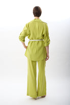 Diagonal-Bol Kesim Pantolon (Yeşil)-TAKIM-8-Milagron.com