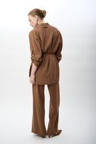 Diagonal-Bol Kesim Pantolon (Kahverengi)-PANTOLON-9-Milagron.com